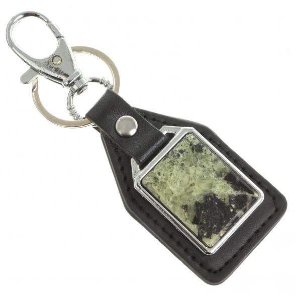 Брелок для ключей мужской с накладкой из камня желтый апатит