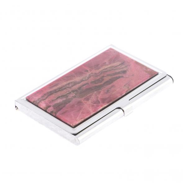 Карманная визитница из камня родонит 124620