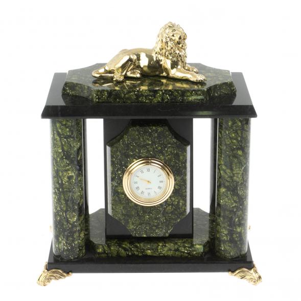 Часы &amp;quot;Лев&amp;quot; из змеевика и бронзы 126503