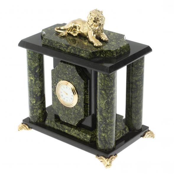 Часы &amp;quot;Лев&amp;quot; из змеевика и бронзы 126503