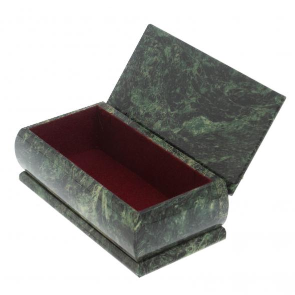 Шкатулка &amp;quot;Лодка на озере&amp;quot; из шабровского змеевика 18х9х6,5 см 127829