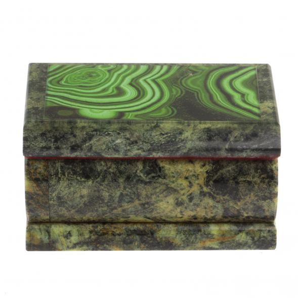 Шкатулка с иллюстрацией под малахит 10,5х6,5х5,5 см 119167