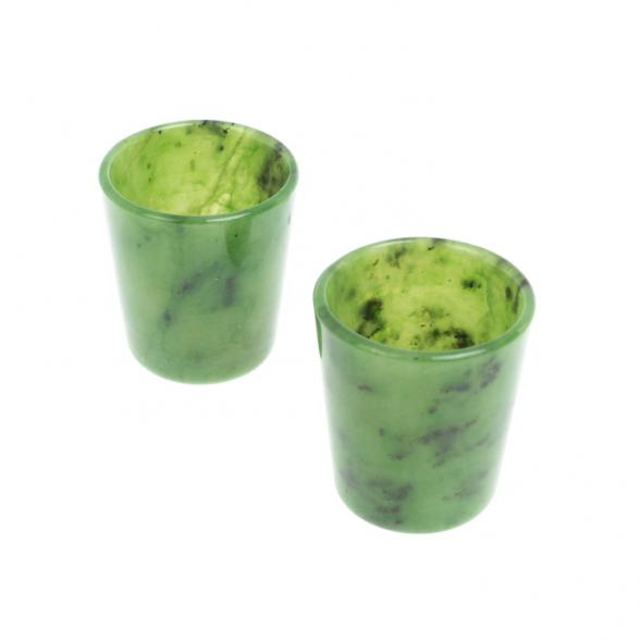 Набор стопок 2 шт из нефрита 4х4х4,5 см 30 мл 128299