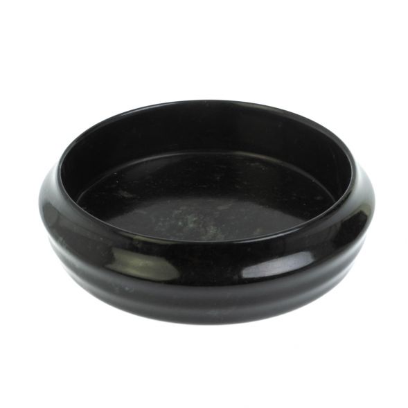 Пепельница круглая из черного змеевика 10х10х3,5 см 128457