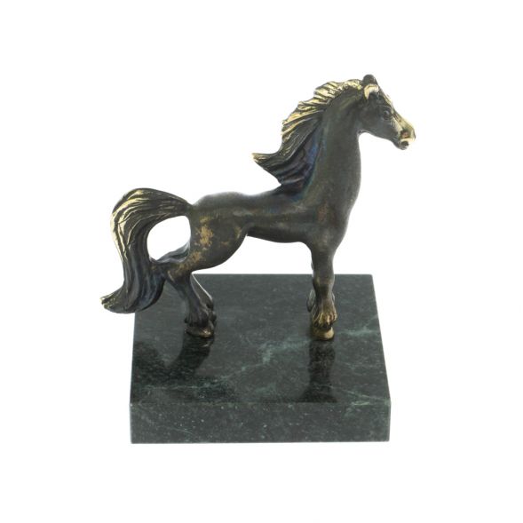 Статуэтка из бронзы &amp;quot;Лошадка&amp;quot; на шабровском змеевике 128669