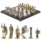 Шахматы с металлическими фигурами "Римские воины" доска 44х44 см мрамор