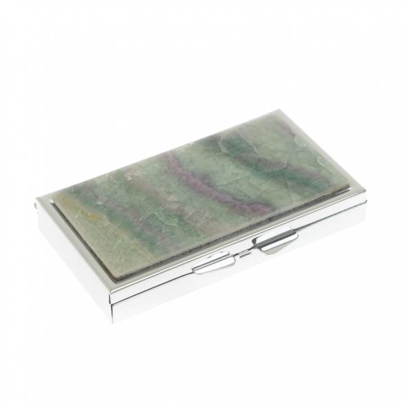 Таблетница на 3 отделения камень флюорит цвет серебро 129893