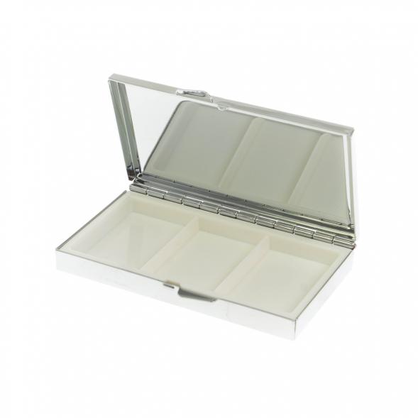 Таблетница на 3 отделения камень флюорит цвет серебро 129893