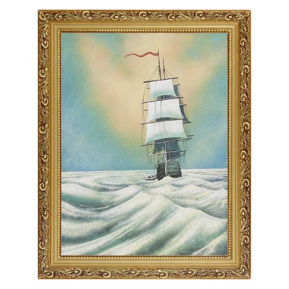 Картина &amp;quot;Парусник&amp;quot; багет 36х46 см, каменная крошка 111732