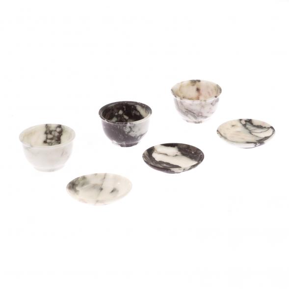 Чайная пиала и блюдце из мрамора 124935