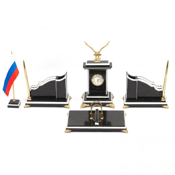 Настольный набор &amp;quot;Орел&amp;quot; змеевик мрамор 117487