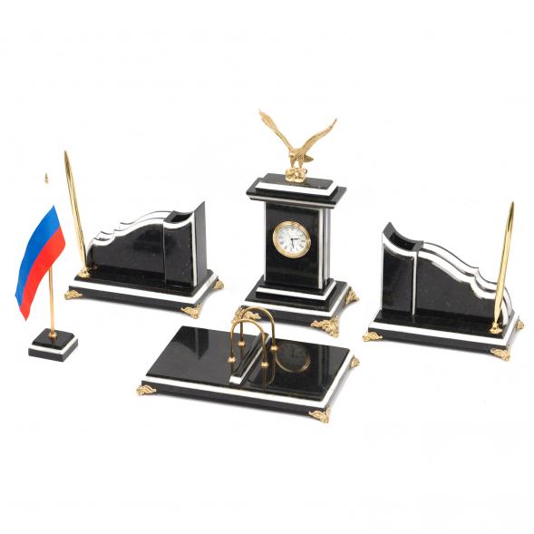 Настольный набор &amp;quot;Орел&amp;quot; змеевик мрамор 117487