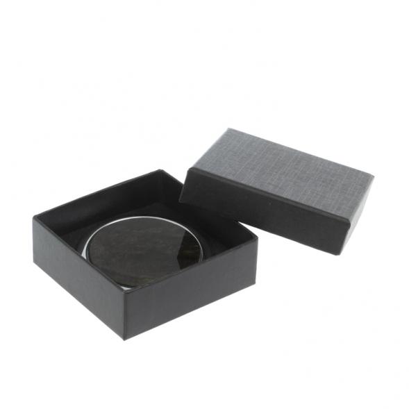 Зеркало круглое из камня золотистый обсидиан цвет серебро 127982