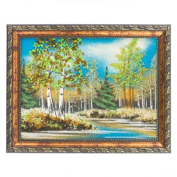 Картина &amp;quot;Весенний пейзаж&amp;quot; рамка багет 15х20 см, каменная крошка 119812