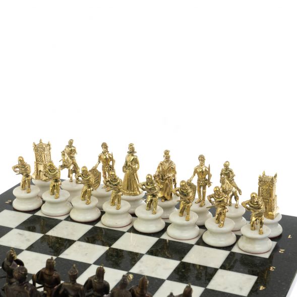 Шахматы &amp;quot;Турецко-Европейская война&amp;quot; бронза мрамор 48х48 см 128680