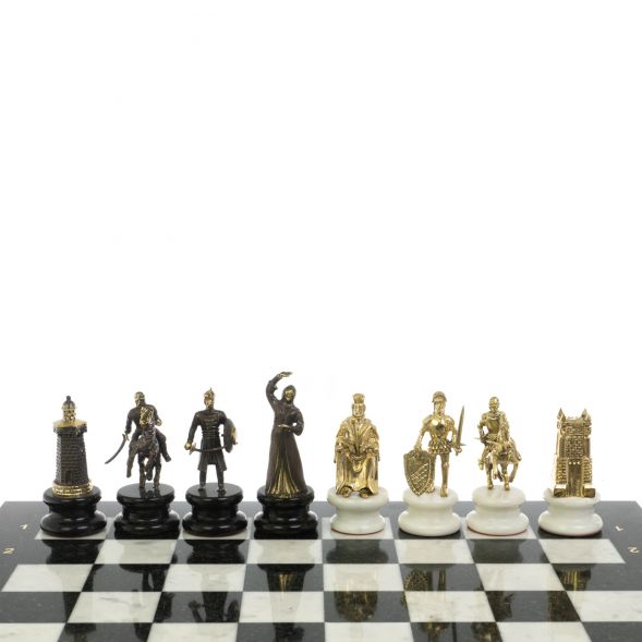 Шахматы &amp;quot;Турецко-Европейская война&amp;quot; бронза мрамор 48х48 см 128680