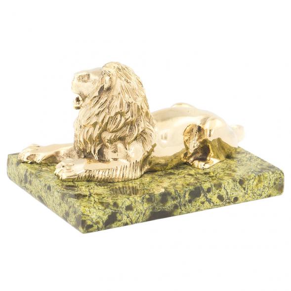Статуэтка &amp;quot;Лев&amp;quot; из бронзы и змеевика 120174