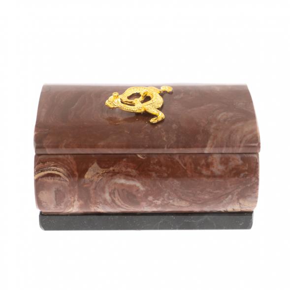 Шкатулка &amp;quot;Ящерица&amp;quot; из лемезита 9х6,5х5 см 129821