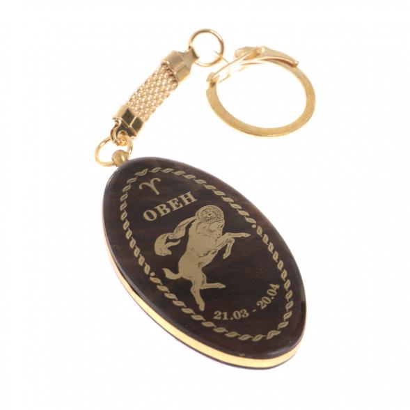 Брелок знак зодиака &amp;quot;Овен&amp;quot; камень обсидиан 123071