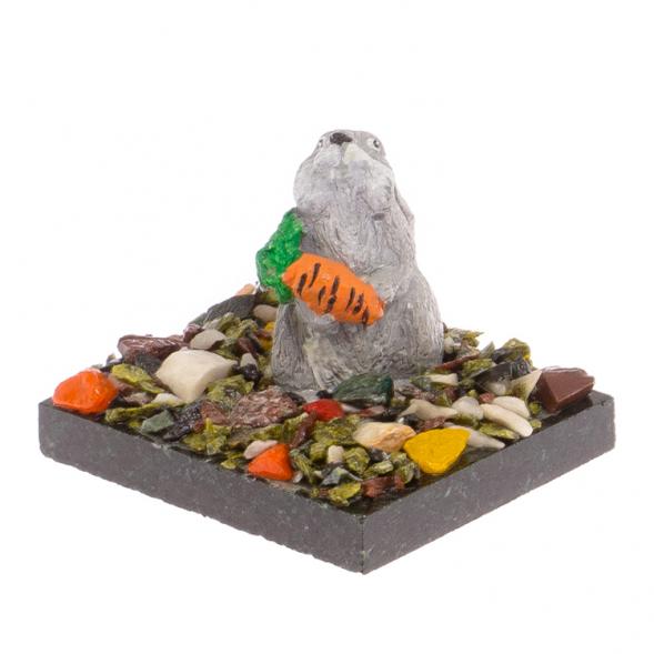 Сувенир &amp;quot;Кролик с морковкой&amp;quot; змеевик 125212