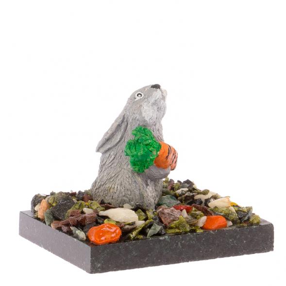 Сувенир &amp;quot;Кролик с морковкой&amp;quot; змеевик 125212