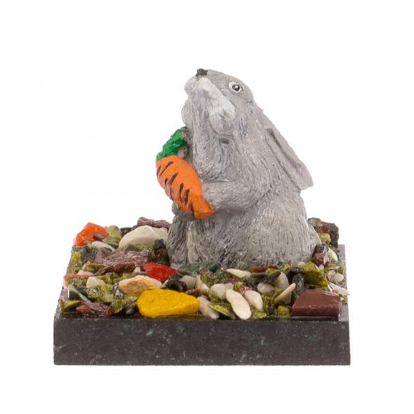 Сувенир &amp;quot;Кролик с морковкой&amp;quot; змеевик 125212