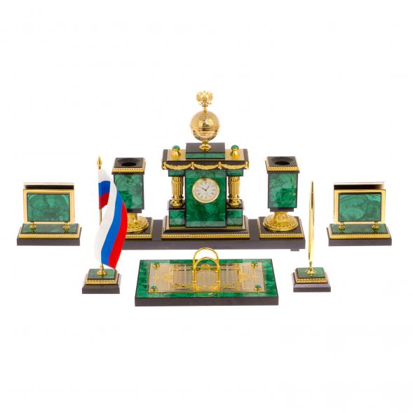 Письменный набор из малахита &amp;quot;Держава&amp;quot; Златоуст 125280