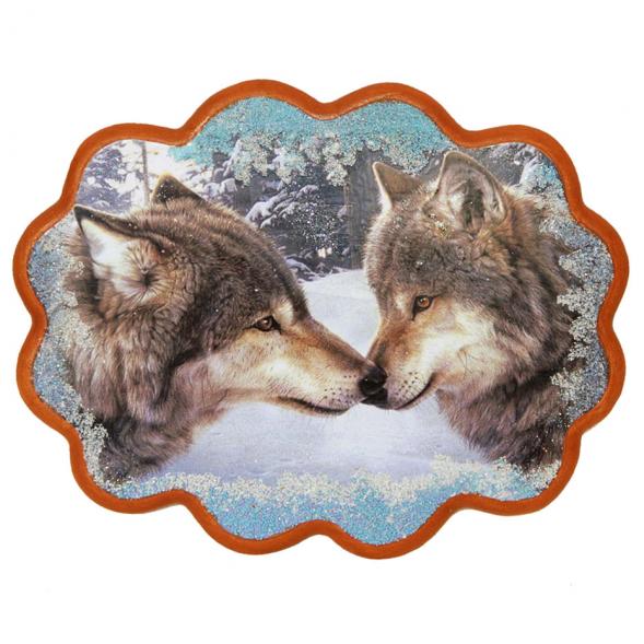 Панно с рисунком из камня &amp;quot;Волки&amp;quot; 34х26 см 117112