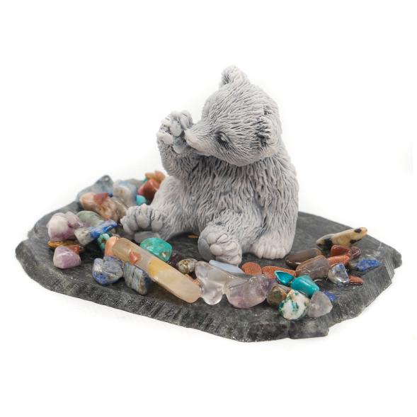 Сувенир из мрамолита &amp;quot;Медвежонок лижет лапу&amp;quot; 117056