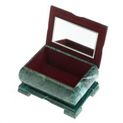 Шкатулка прямоугольная камень змеевик / розовый мрамор 12х8,5х8,5 см