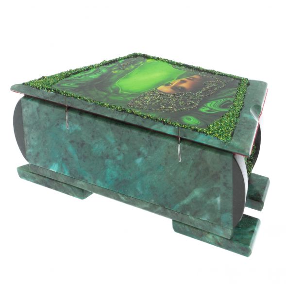 Шкатулка с рисунком &amp;quot;Хозяйка медной горы&amp;quot; 20х10х8 см змеевик 129049