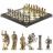 Настольные шахматы "Римские воины" 44х44 см из камня мрамор змеевик