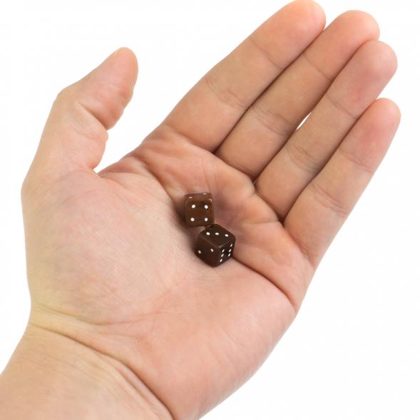 Кубики зарики 1 см из коричневого обсидиана 2 шт 122042