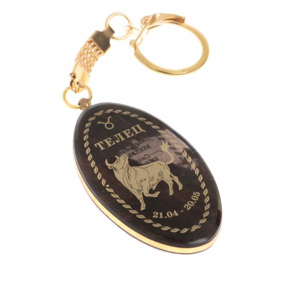 Брелок знак зодиака &amp;quot;Телец&amp;quot; камень обсидиан 123072