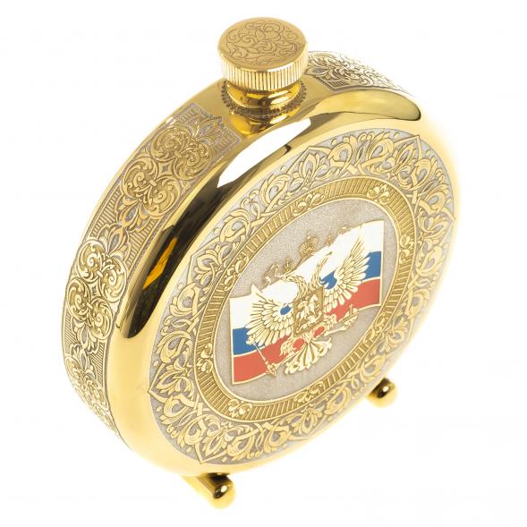 Фляжка &amp;quot;Герб России с флагом&amp;quot; Златоуст 123542