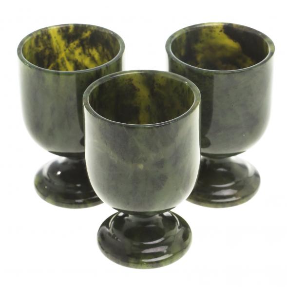 Набор рюмок из нефрита 3 шт 40мл 4,3х6,5 см 123710