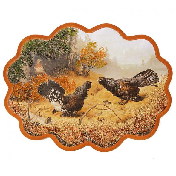 Панно с рисунком из камня &amp;quot;Глухариный ток&amp;quot; 34х26 см 117113