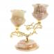 Подсвечник двухрожковый из оникса 11,5х11,5х13,5 см 126427