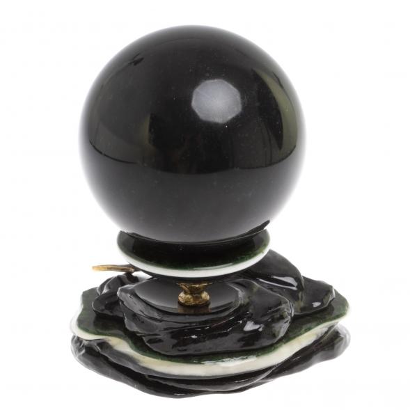 Композиция &amp;quot;Ящерица на скале&amp;quot; с шаром из лабродарита 10,5 см 126883