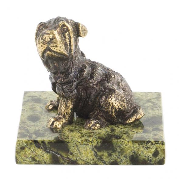 Статуэтка из бронзы и змеевика &amp;quot;Собачка средняя №10&amp;quot; 118764