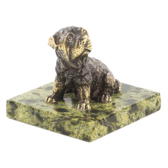Статуэтка из бронзы и змеевика &amp;quot;Собачка средняя №10&amp;quot; 118764