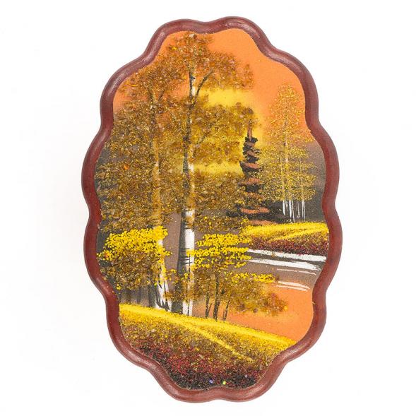 Панно овальное &amp;quot;Осень золотая&amp;quot; 25х16 см каменная крошка 119528
