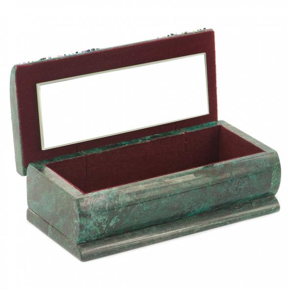 Шкатулка с росписью &amp;quot;Лето&amp;quot; 14х7х5 см камень змеевик 119908