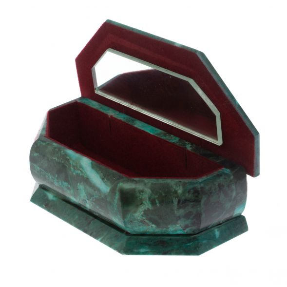 Шкатулка с расписной крышкой &amp;quot;Зимний пейзаж&amp;quot; змеевик 17х7,5х6 см 128977