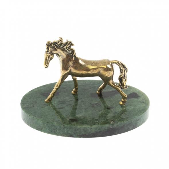 Статуэтка &amp;quot;Лошадь&amp;quot; из змеевика и бронзы 10х7,5х6,5 см 129614
