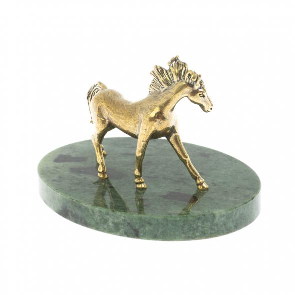 Статуэтка &amp;quot;Лошадь&amp;quot; из змеевика и бронзы 10х7,5х6,5 см 129614