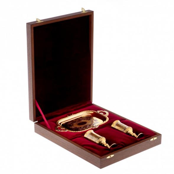 Набор для водки &amp;quot;На двоих&amp;quot; 2 рюмки на подносе Златоуст 122191