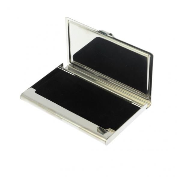 Визитница с прямой ящерицей змеевик цвет серебро 123258