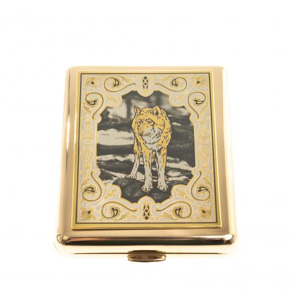 Портсигар с гравюрой &amp;quot;Волк&amp;quot; Златоуст 124247