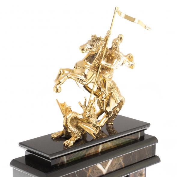 Часы &amp;quot;Георгий Победоносец&amp;quot; большие офиокальцит бронза 124558